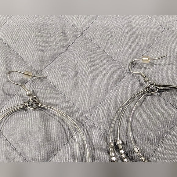 STELLA & DOT Silver Bead Hoop Earrings - Picture 4 of 5